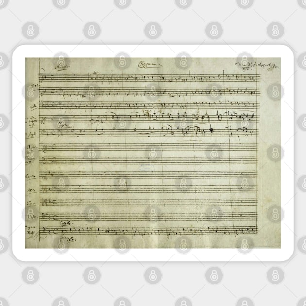 Mozart | Requiem | Original manuscript score Sticker by Musical design